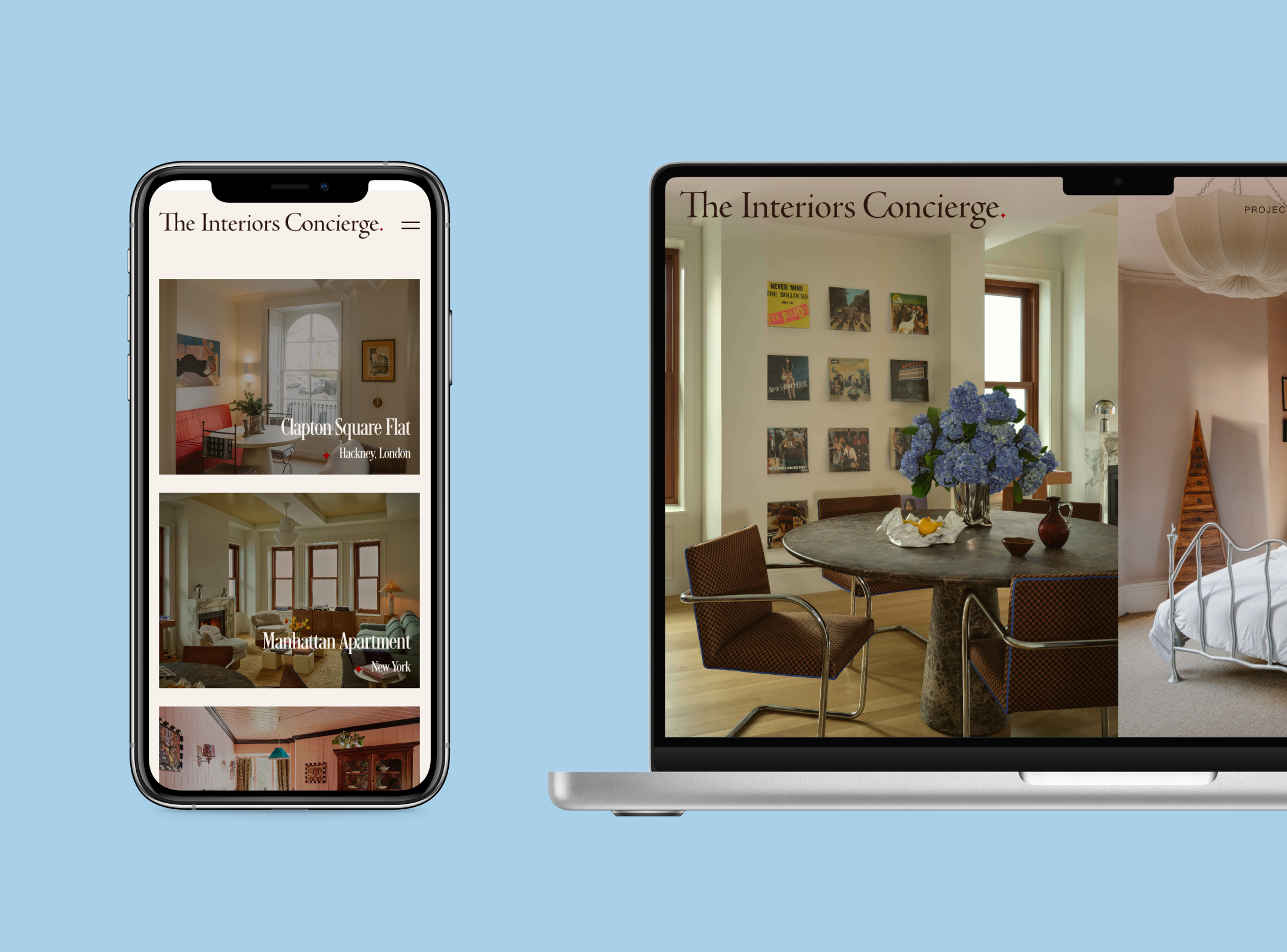 Mockup of The Interiors Concierge Website